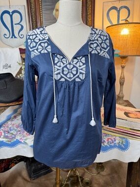 Talbots Boho Embroidered Shirt